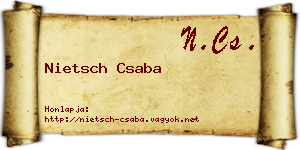 Nietsch Csaba névjegykártya